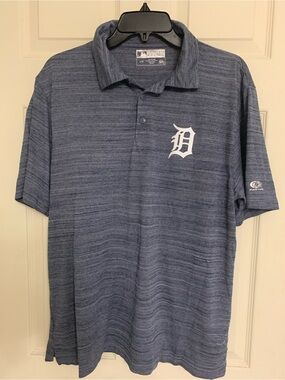 Detroit Tigers Performance Heather Navy Polo